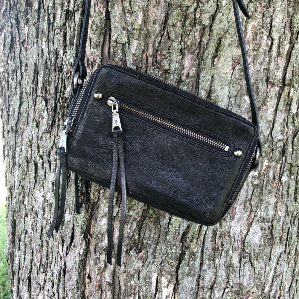 Frye Leather Zip Camera Crossbody